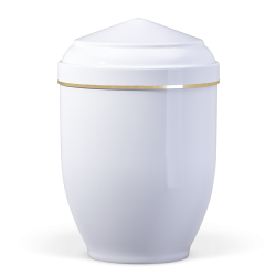 Preview: Tierurne Kupfer weiß mit Goldband groß